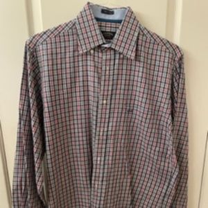 Paul & Shark Red White and Blue Plaid Button Down